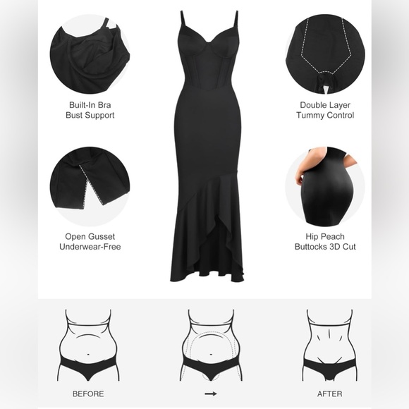 POPILUSH Built-in Shapewear Corset Style Maxi Dress - Picture 4 of 9